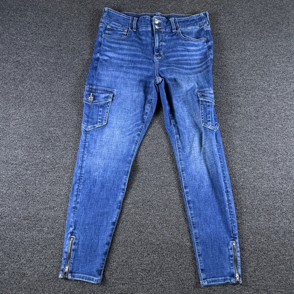 American Eagle Jegging Womens 16  (33x27) High-Rise Jegging Blue Ankle Zip EUC